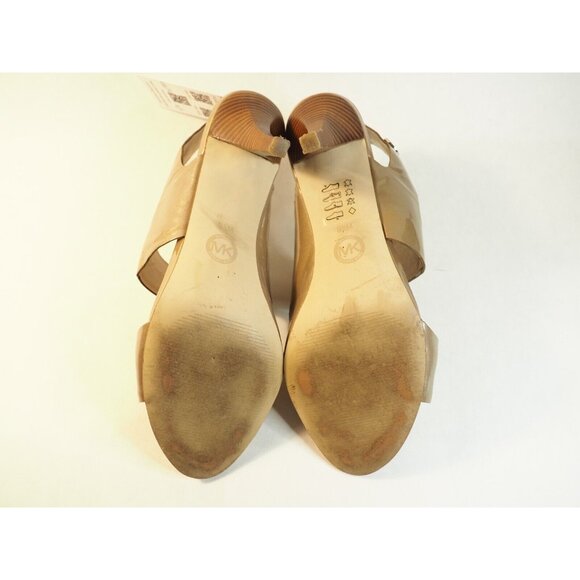 Michael Kors Tan Shimmering Strappy Open Toe Heels, Size 38.5 (EUR), 8.5 (US) - Picture 11 of 13